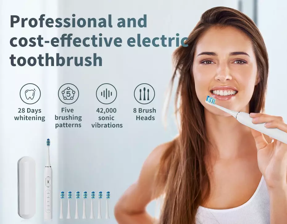 Custom USB Rechargeable Travel IPX7 Sonic Adults Electric Toothbrush