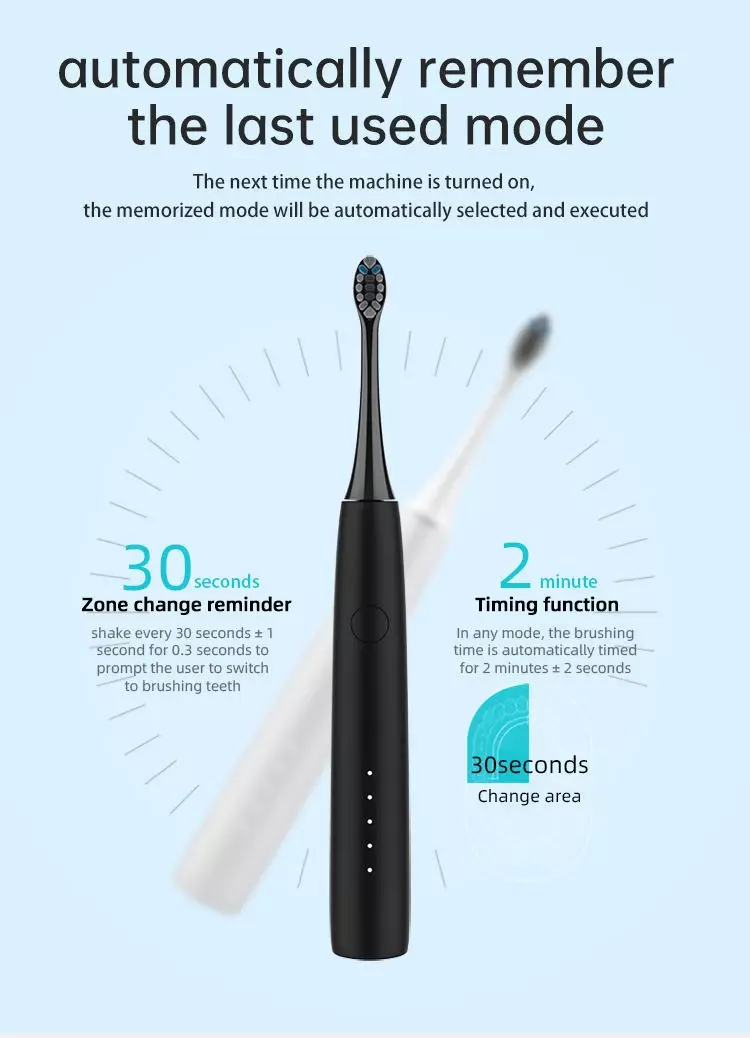 Sonic Smart Timer IPX7 Powerful Waterproof Electric Toothbrush