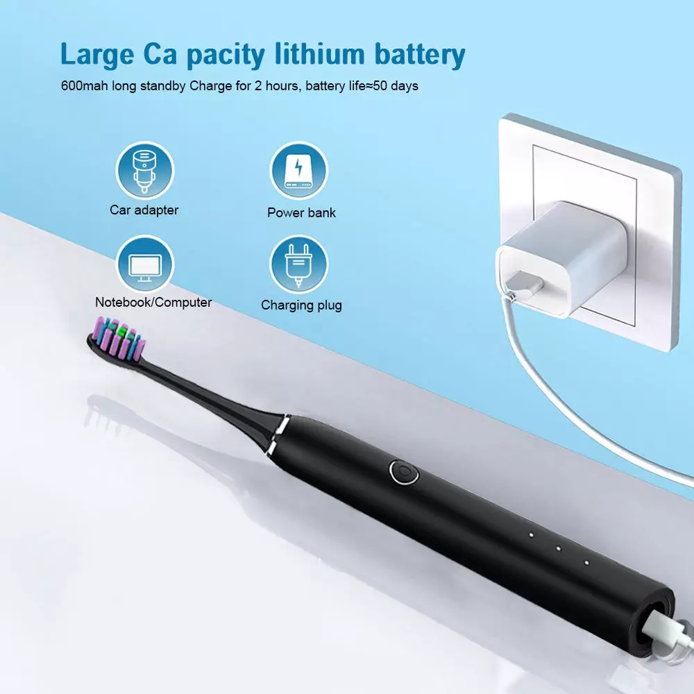 Wireless Rechargeable Oral Care Sonic Electric Toothbrush for Adult